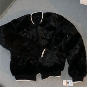 Jessica Simpson faux fur bomber